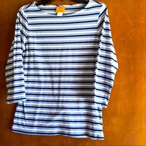 Ruby Road Blue/White Striped Top.